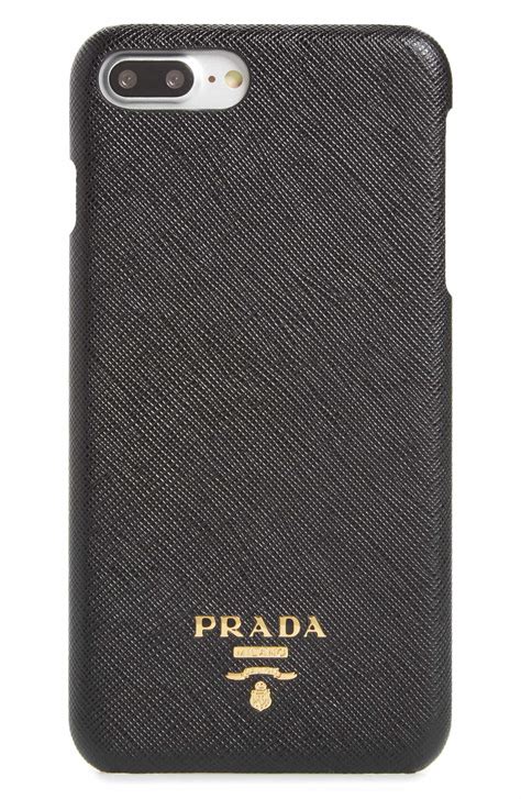 prada porta iphone saffiano metal oro con flap e handle